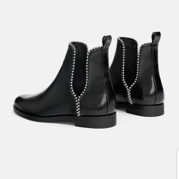 Zara Flat Ankle Boots With Openings - Picture 5 of 9